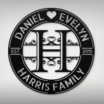 Personalized Couple Name Metal Sign