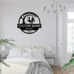 Personalized Couple On Swing Metal Sign