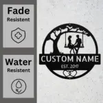 Personalized Couple On Swing Metal Sign