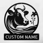 Personalized Cow Scene Metal Sign