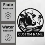 Personalized Cow Scene Metal Sign