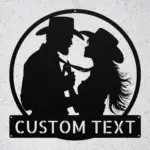 Personalized Cowboy Cowgirl Metal Sign