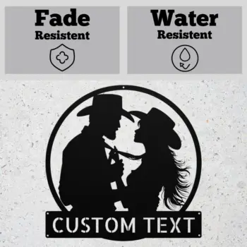 Personalized Cowboy Cowgirl Metal Sign