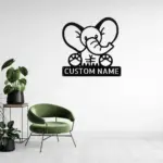 Personalized Cute Elephant Metal Sign