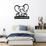 Personalized Cute Elephant Metal Sign