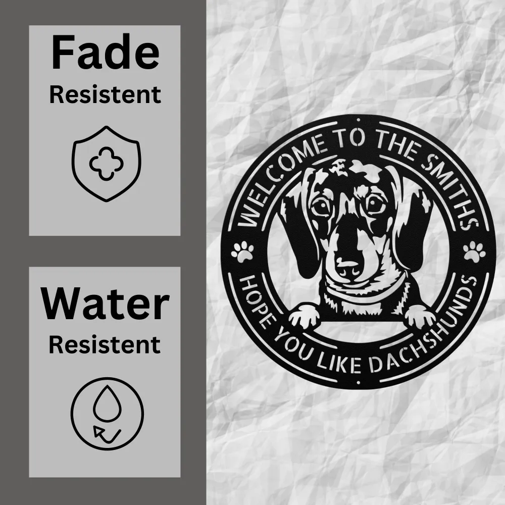 Personalized Dachshund Metal Sign Personalized Dachshund Metal Sign