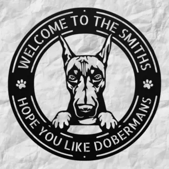 Personalized Doberman Metal Sign
