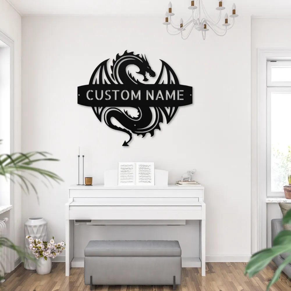 Personalized Dragon Metal Art Sign Personalized Dragon Metal Art Sign
