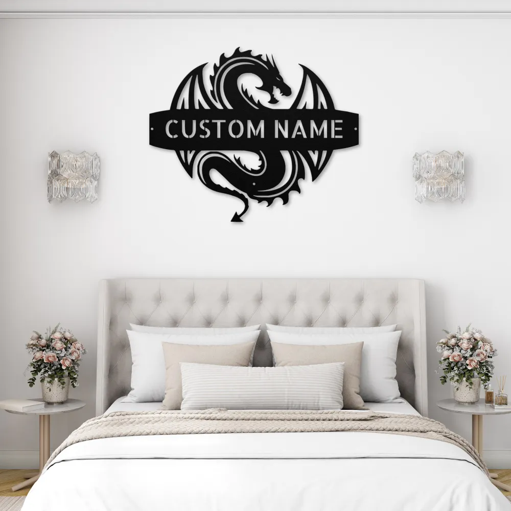 Personalized Dragon Metal Art Sign Personalized Dragon Metal Art Sign