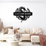 Personalized Dragon Metal Art Sign