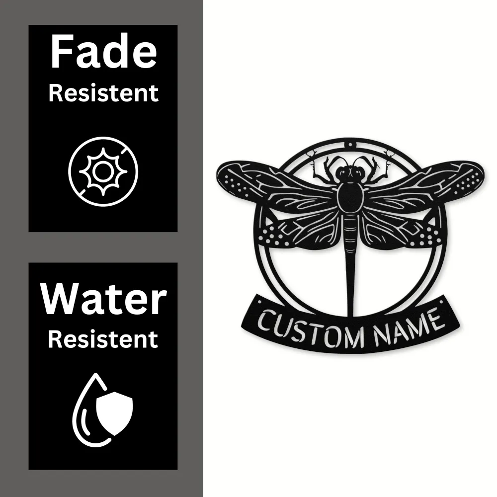 Personalized Dragonfly Metal Art Sign Personalized Dragonfly Metal Art Sign