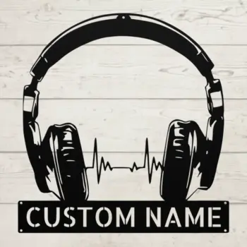 Personalized Earphones Metal Sign