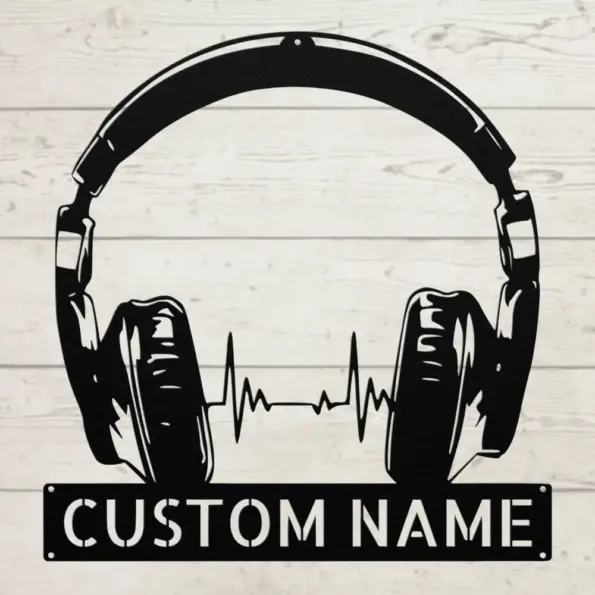 Personalized Earphones Metal Sign