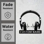Personalized Earphones Metal Sign