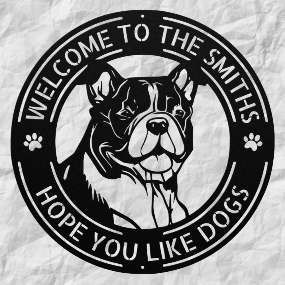 Personalized English Bulldog Metal Sign Personalized English Bulldog Metal Sign