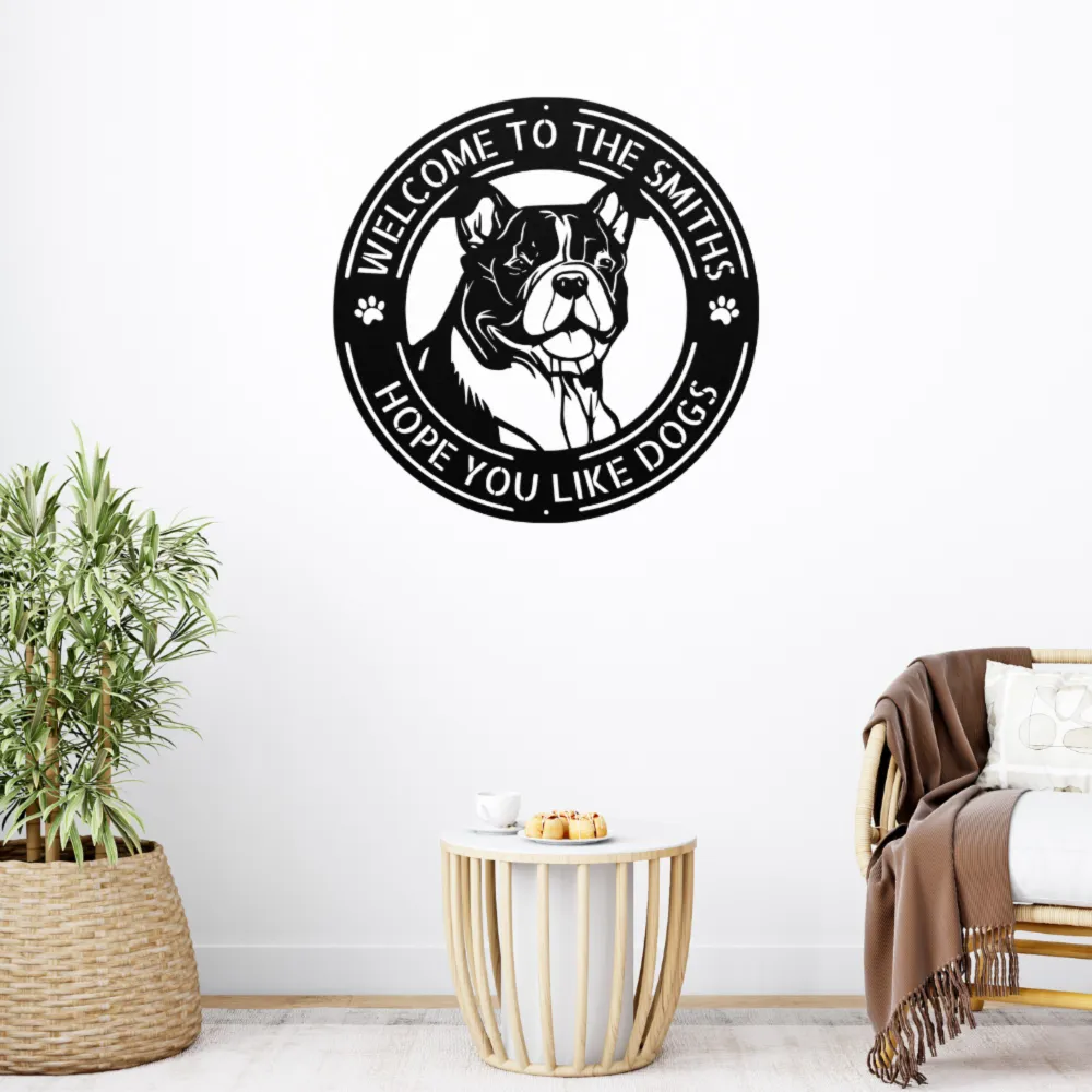 Personalized English Bulldog Metal Sign Personalized English Bulldog Metal Sign