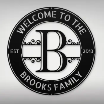 Personalized Family Name Metal Art Sign