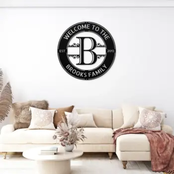 Personalized Family Name Metal Art Sign