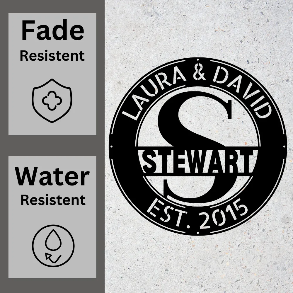 Personalized Family Name Metal Sign Personalized Family Name Metal Sign