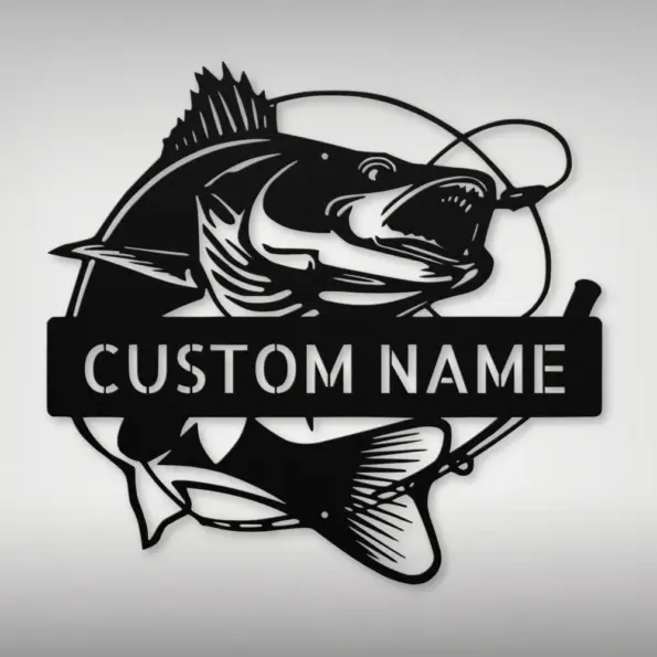 Personalized Fish Metal Wall Art Sign