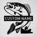 Personalized Fisherman Metal Sign