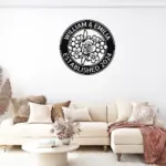 Personalized Floral Metal Sign