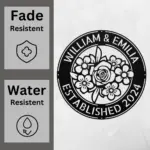 Personalized Floral Metal Sign