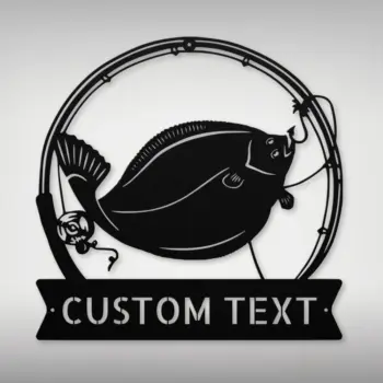 Personalized Flounder Fish Metal Sign