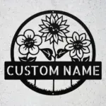 Personalized Flowers Metal Sign