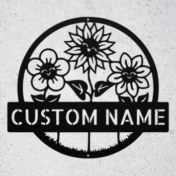 Personalized Flowers Metal Sign