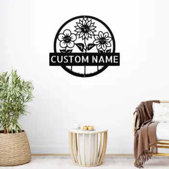 Personalized Flowers Metal Sign