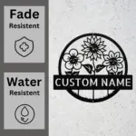 Personalized Flowers Metal Sign