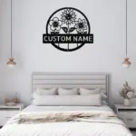 Personalized Flowers Metal Sign