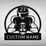 Personalized Football Player Metal Sign