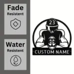 Personalized Football Player Metal Sign