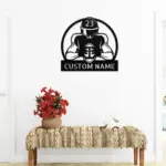Personalized Football Player Metal Sign