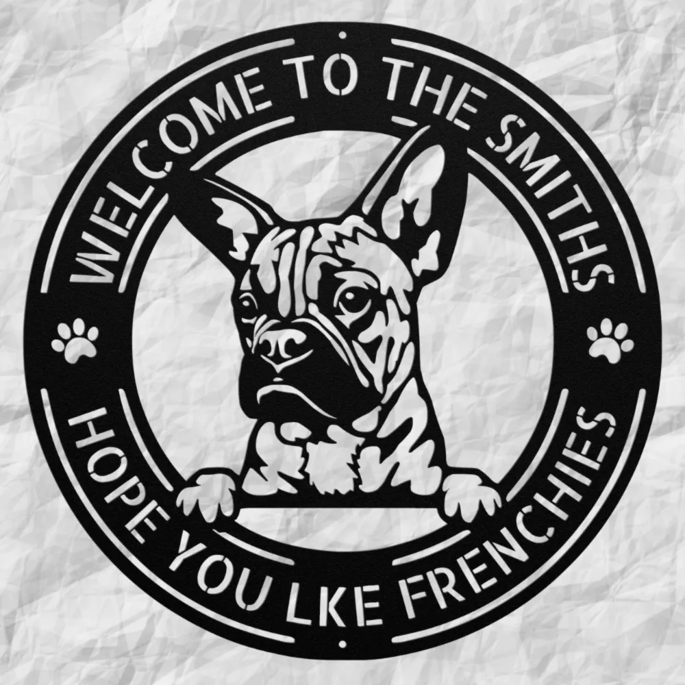 Personalized French Bulldog Metal Sign Personalized French Bulldog Metal Sign