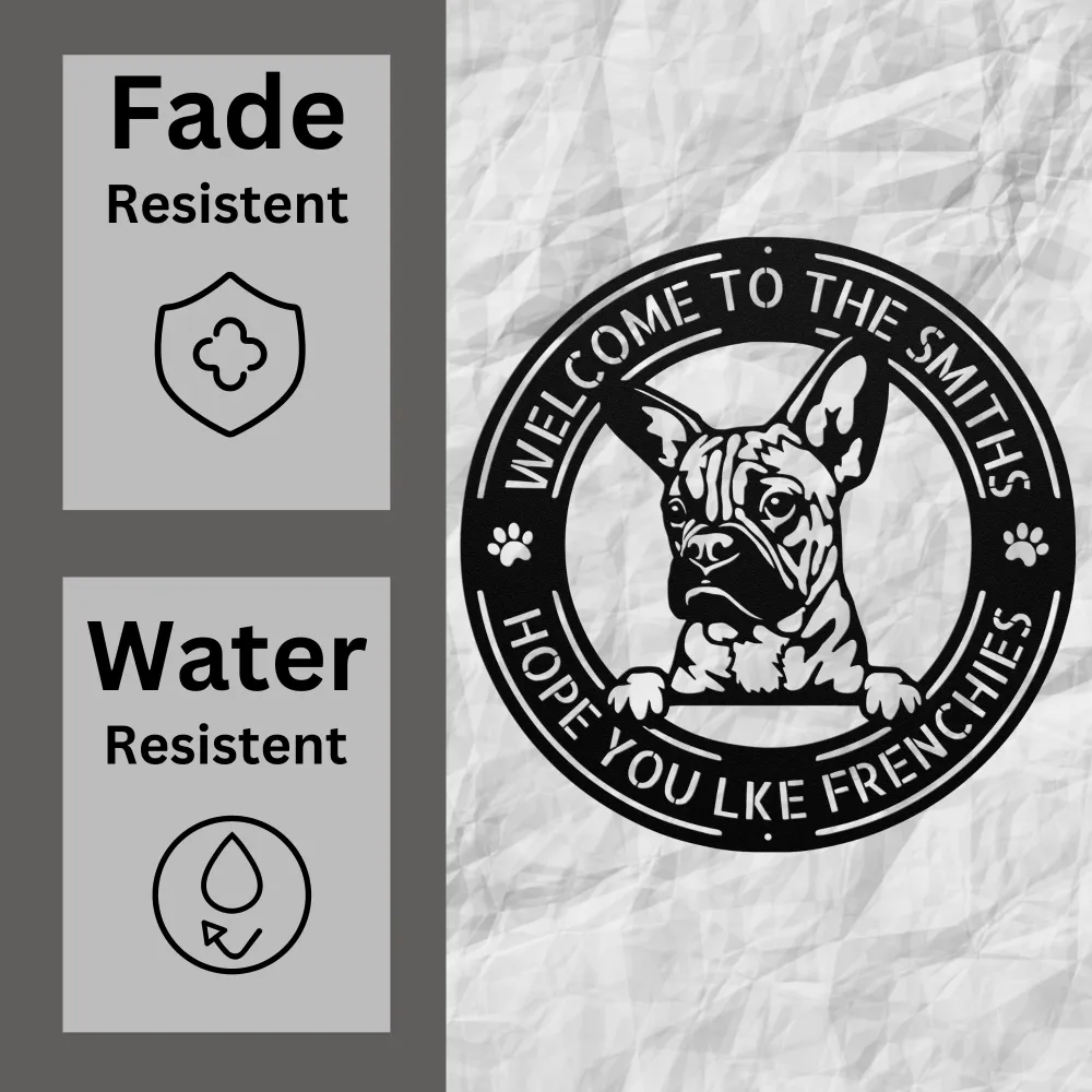 Personalized French Bulldog Metal Sign Personalized French Bulldog Metal Sign