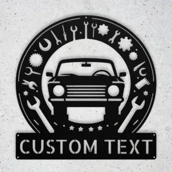 Personalized Garage Tools Metal Sign