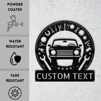 Personalized Garage Tools Metal Sign