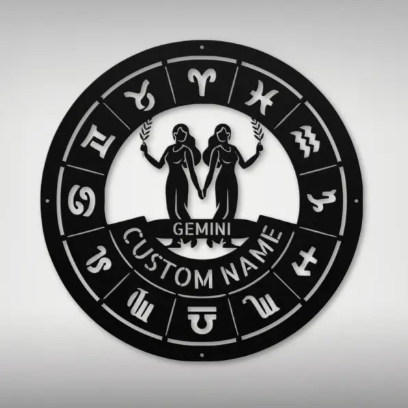 Personalized Gemini Metal Sign