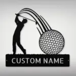 Personalized Golfer Metal Sign