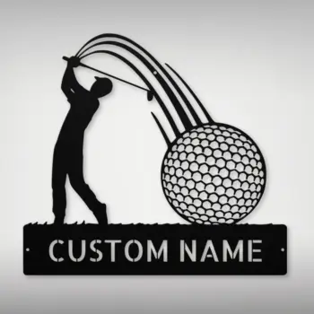 Personalized Golfer Metal Sign