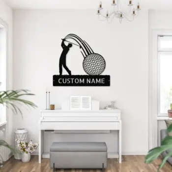 Personalized Golfer Metal Sign