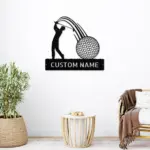 Personalized Golfer Metal Sign