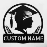Personalized Graduation Cap Metal Sign
