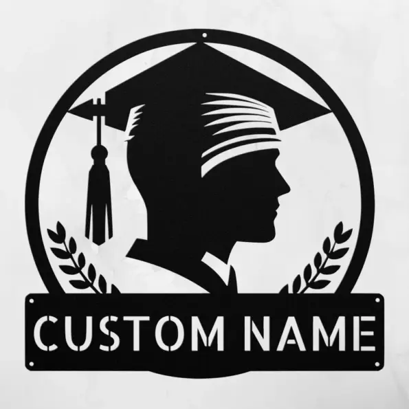 Personalized Graduation Cap Metal Sign
