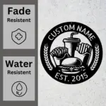 Personalized Hamburger Metal Sign