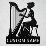 Personalized Harpist Metal Sign