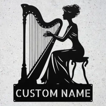 Personalized Harpist Metal Sign
